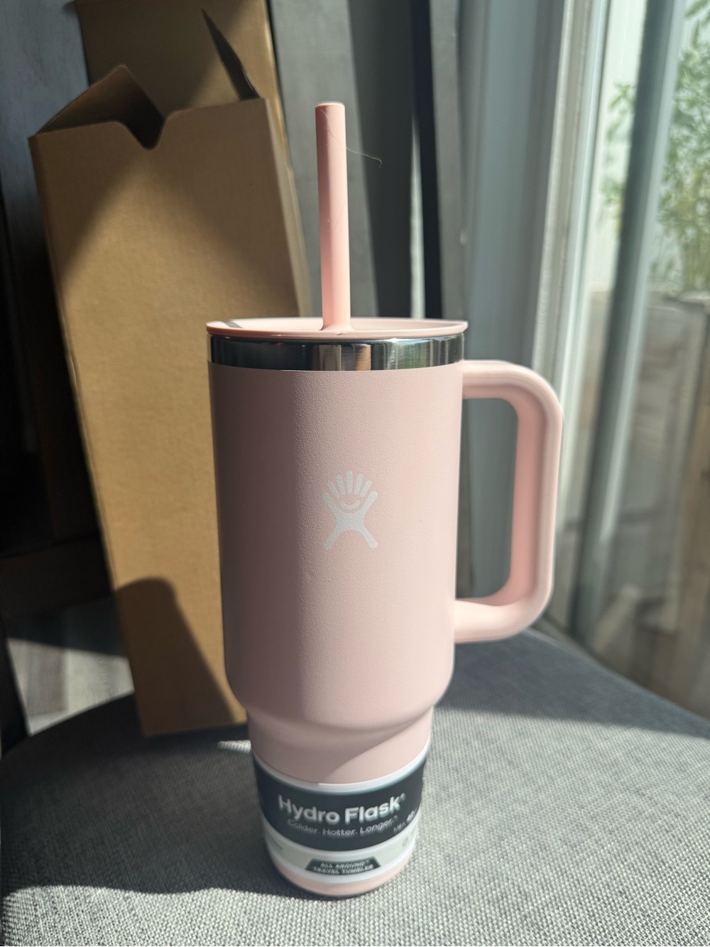 Hydro Flask Pink Insulated Travel Mug with Straw